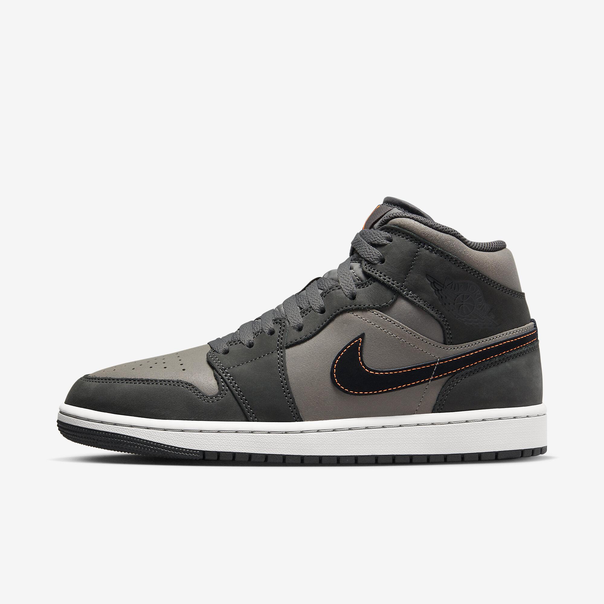 Tênis Nike Air Jordan 1 Mid - Cinza e Preto