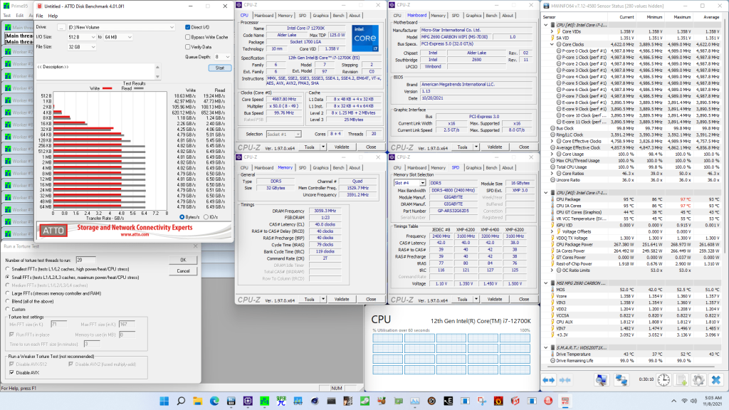 SkatterBencher #31: Intel Core i7-12700K Overclocked to 5400 MHz