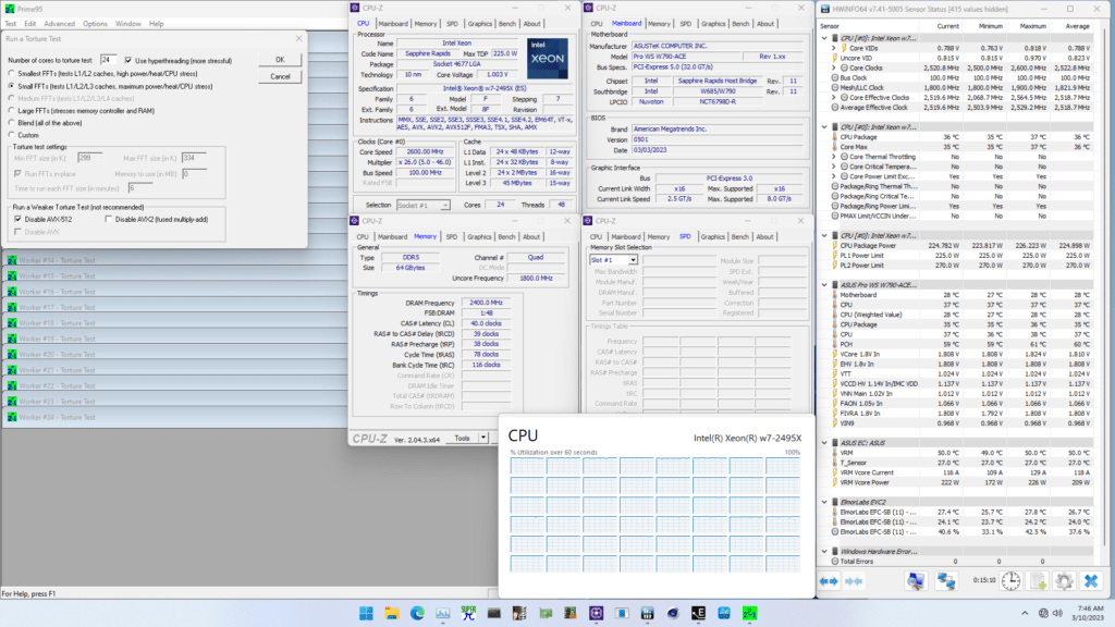 SkatterBencher #59: Intel Xeon w7-2495X Overclocked to 5200 MHz