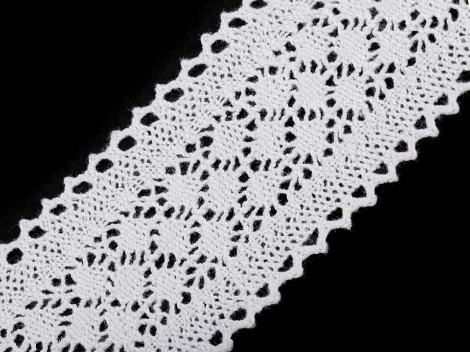 Klöppelspitze/Einsatzspitze aus Baumwolle, Breite 60 mm | STOKLASA