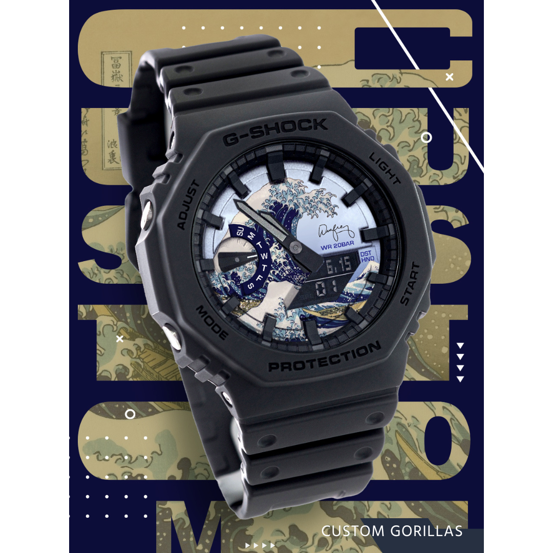 CasiOak Dial G Shock GA 2100 Japan Wave of Kanagawa – Custom Gorillas