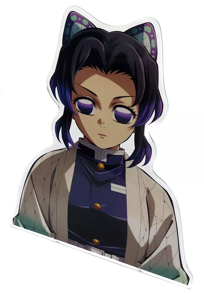 鬼滅の刃 バストアップアクリルパネル 胡蝶しのぶ 駿河屋 -<中古>胡蝶しのぶ KVアナザーカット バストアップアクリル