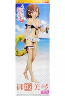 アスキー とある科学の超電磁砲 御坂美琴 水着フィギュア やわらかバスト版 駿河屋 -<中古>御坂美琴 水着フィギュア 全高約65センチVer. やわらか