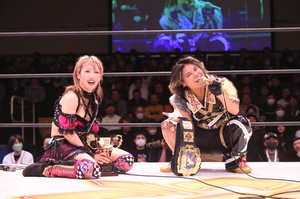 マリーゴールド】CHIAKI＆松井珠紗がツインスター王座V4成功も…青野