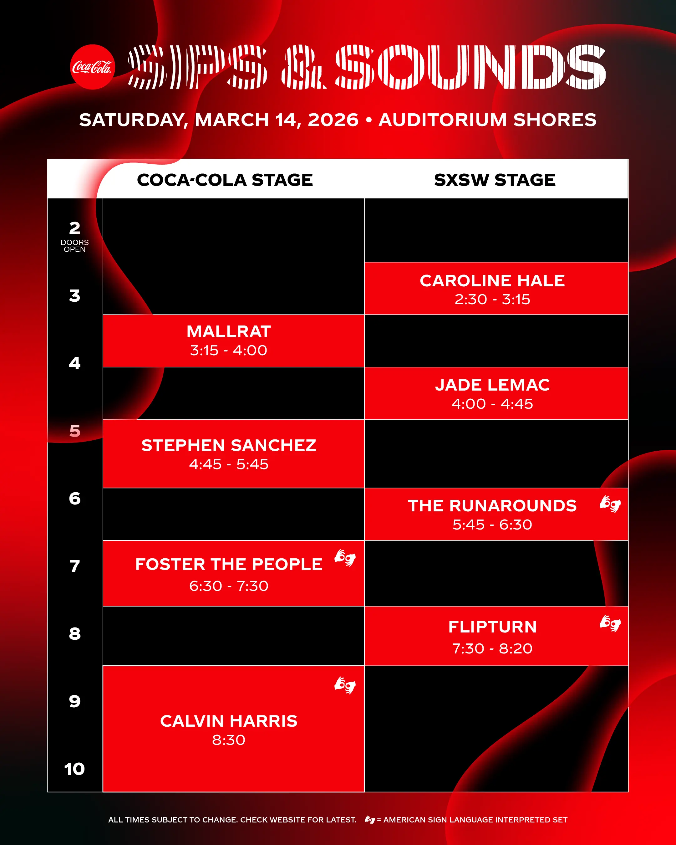 Schedule | Sips & Sounds