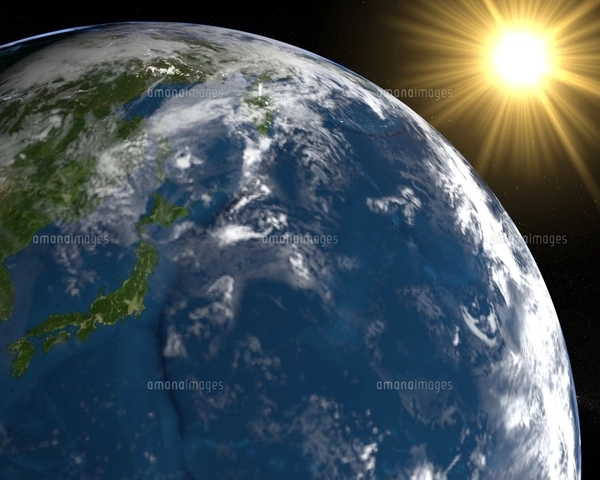 地球と太陽のイラスト素材 [FYI01668695] | ストックフォトの Qlean