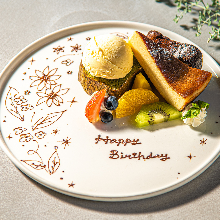 記念日/お祝いに♪ランチ限定アニバーサリーコース】メッセージ入りの