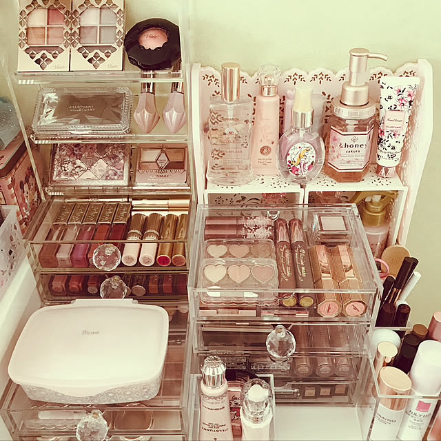 美品・非売品】ジルスチュアート ガラスコスメ収納 引き出し・フタ付き