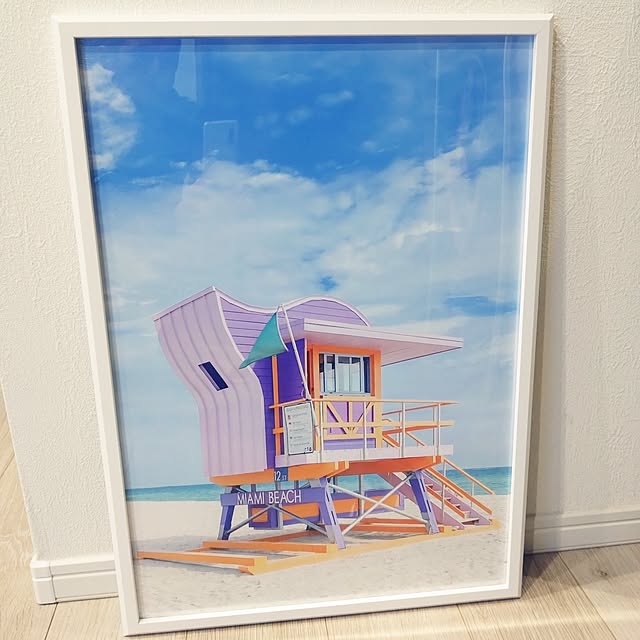 夏 Miami マイアミ ビーチ 景色 アートフォト】インテリア ポスター 海