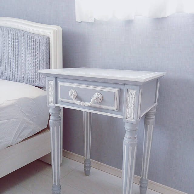 ナイトテーブル 121148 グレー 木製 アンティーク 家具 カントリー