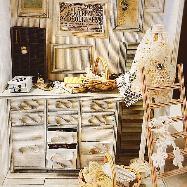 エコクラフト/ドールハウス 1/12/dtaste紙バンドミニチュア講座/机の