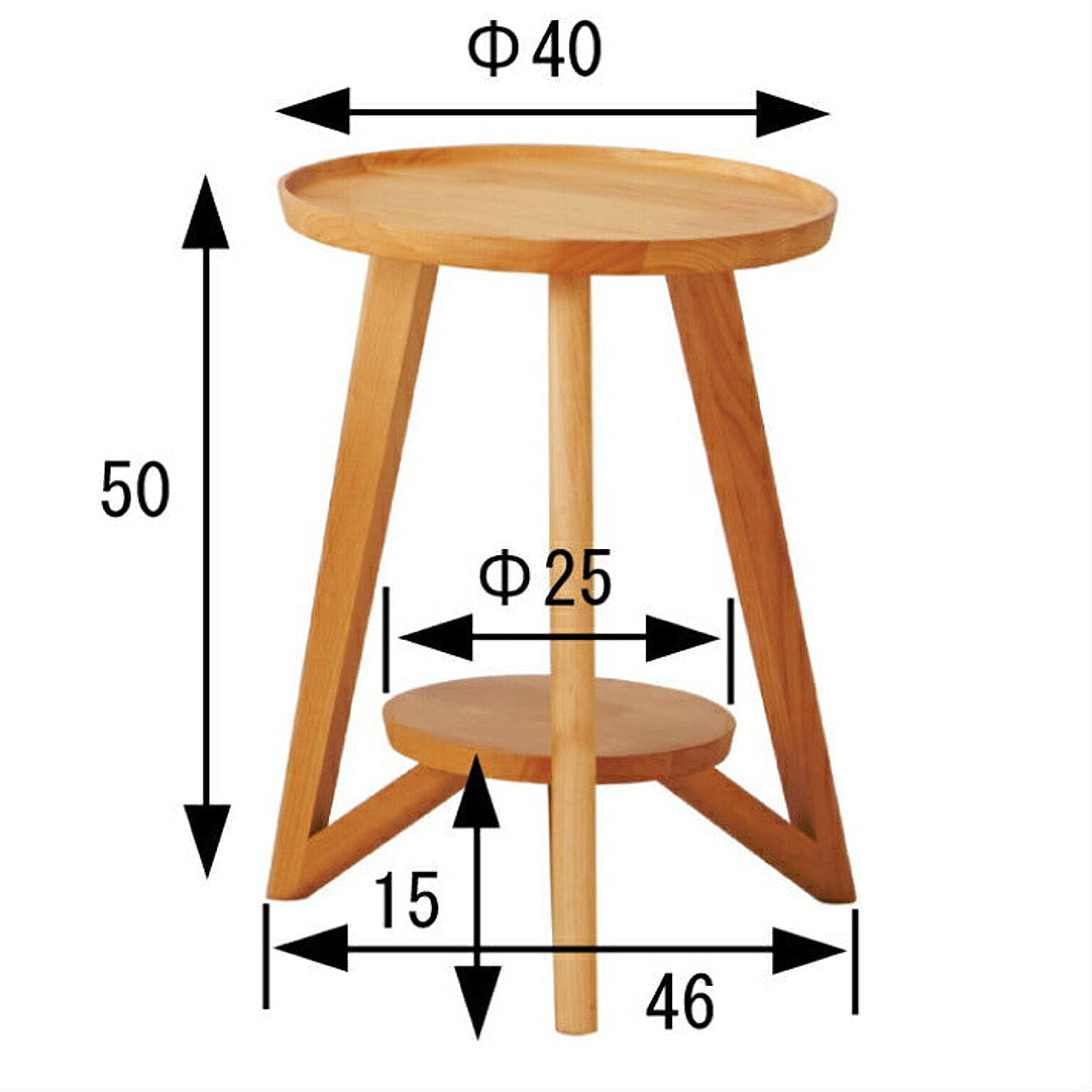 家具の大丸 大丸 ノルディック サイドテーブル Φ40 アルダー材