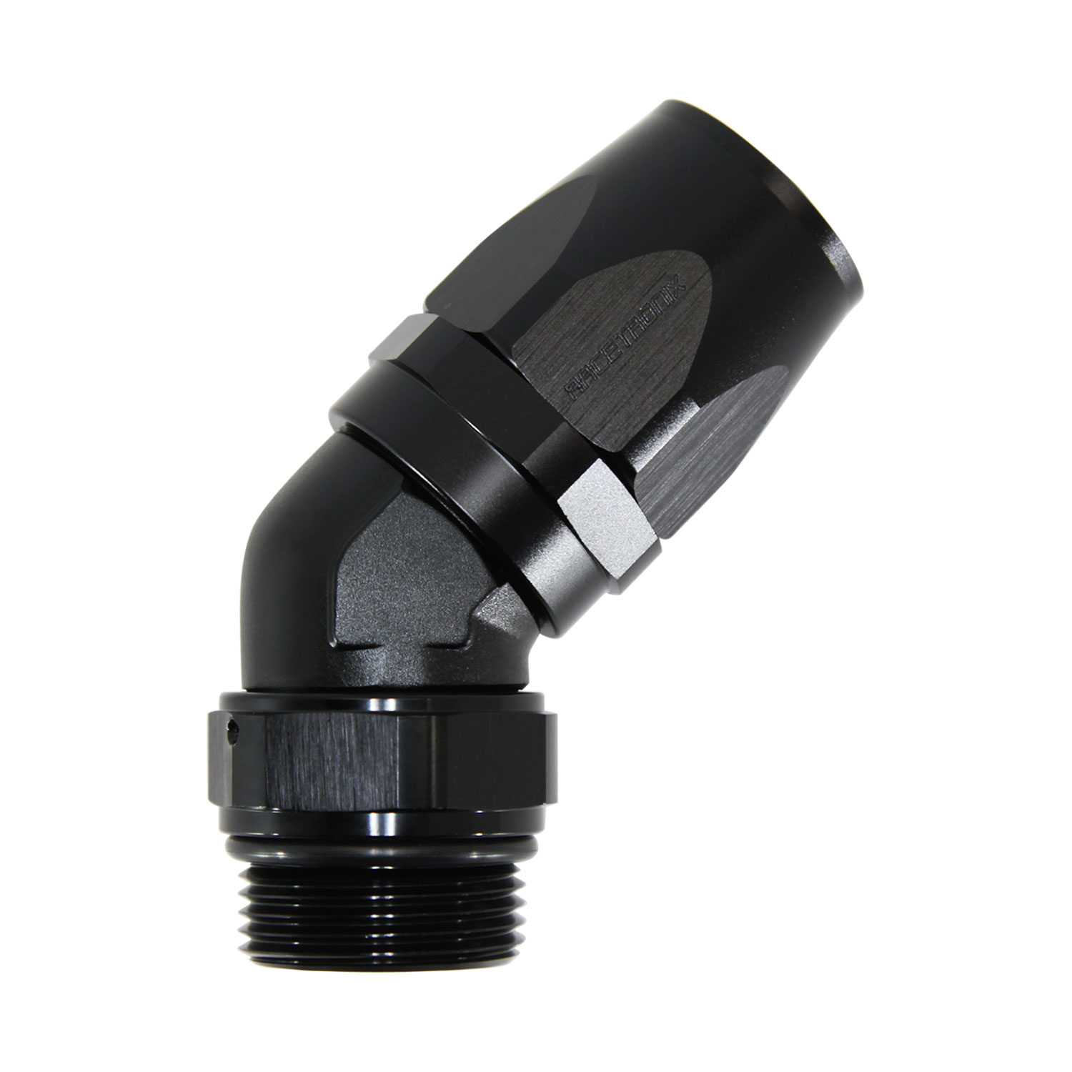 Hose Fitting, 45° Rubber -16 AN ORB Male, Black (FIT-184516