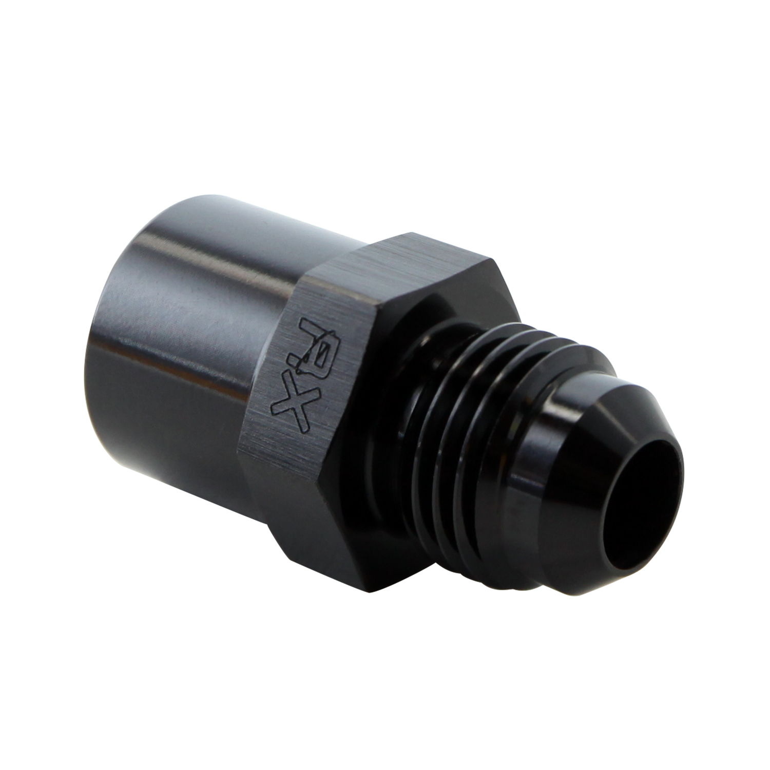 Adapter, -6 AN JIC Male to M14x1.5 Saginaw Female, Black (ADF