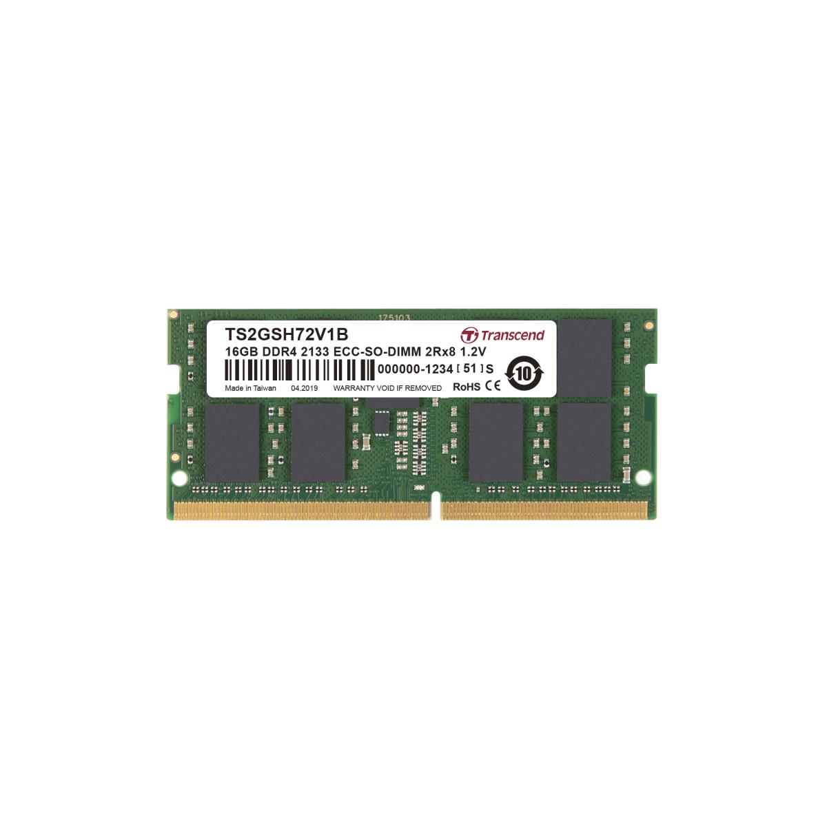 TRANSCEND 16GB Ddr4 2133MHz ECC So-DIMM 15-15-15 2rx8