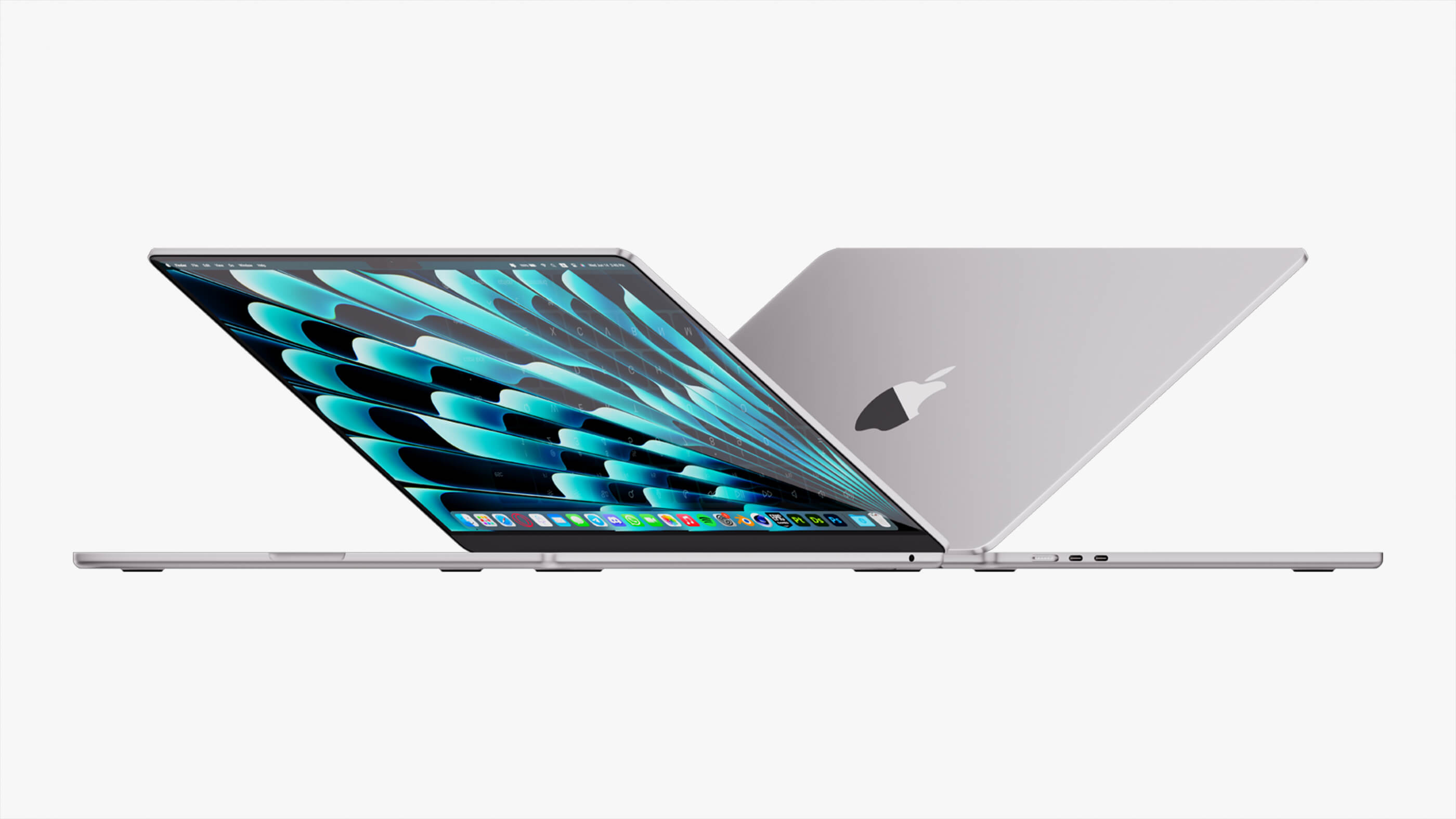 Apple MacBook Air 15 Inch Silver 2023 With Magic Mouse - 3D Model