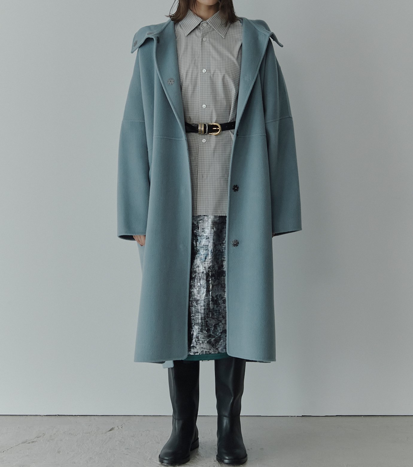 ル シェル ブルー - LE CIEL BLEU | Hooded Double-Face Coat-Light