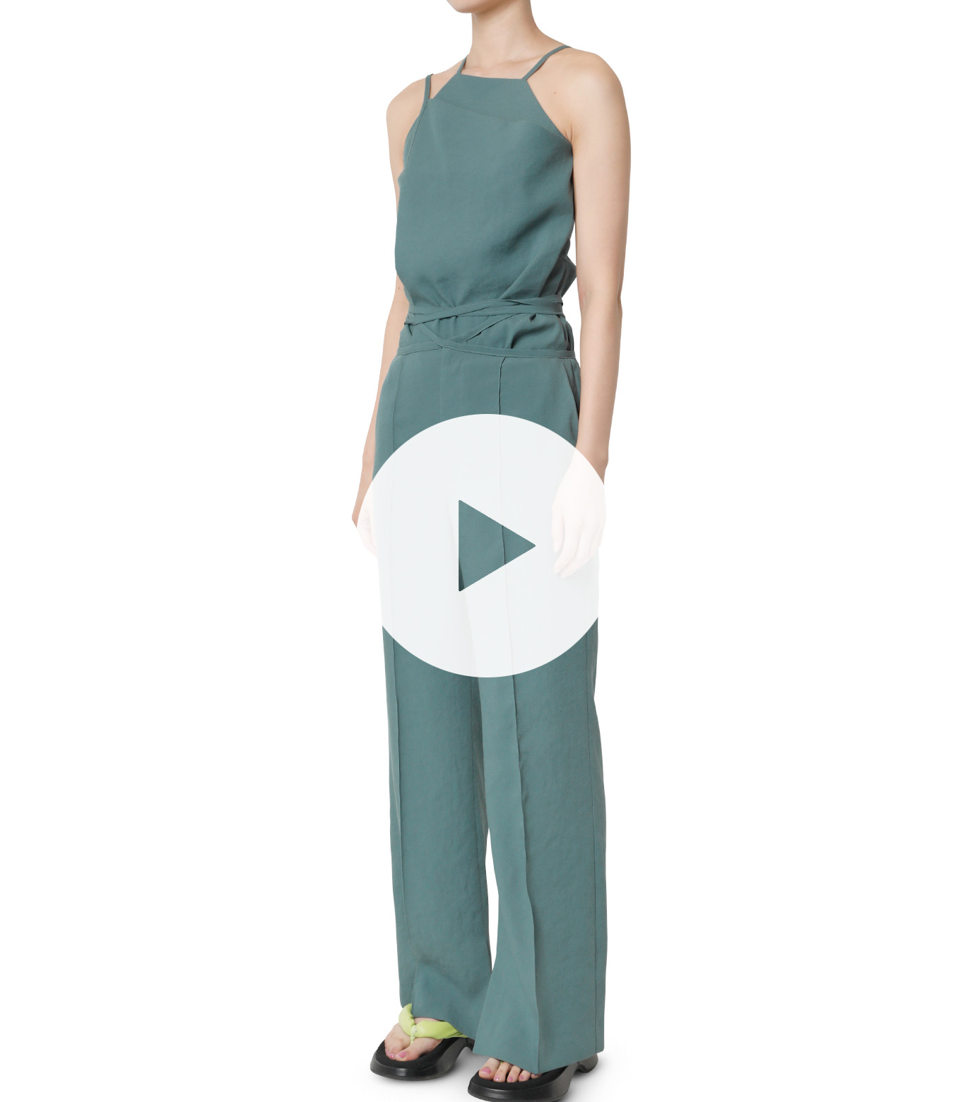 ル シェル ブルー - LE CIEL BLEU | Tie Waist Pants-Green-34の通販