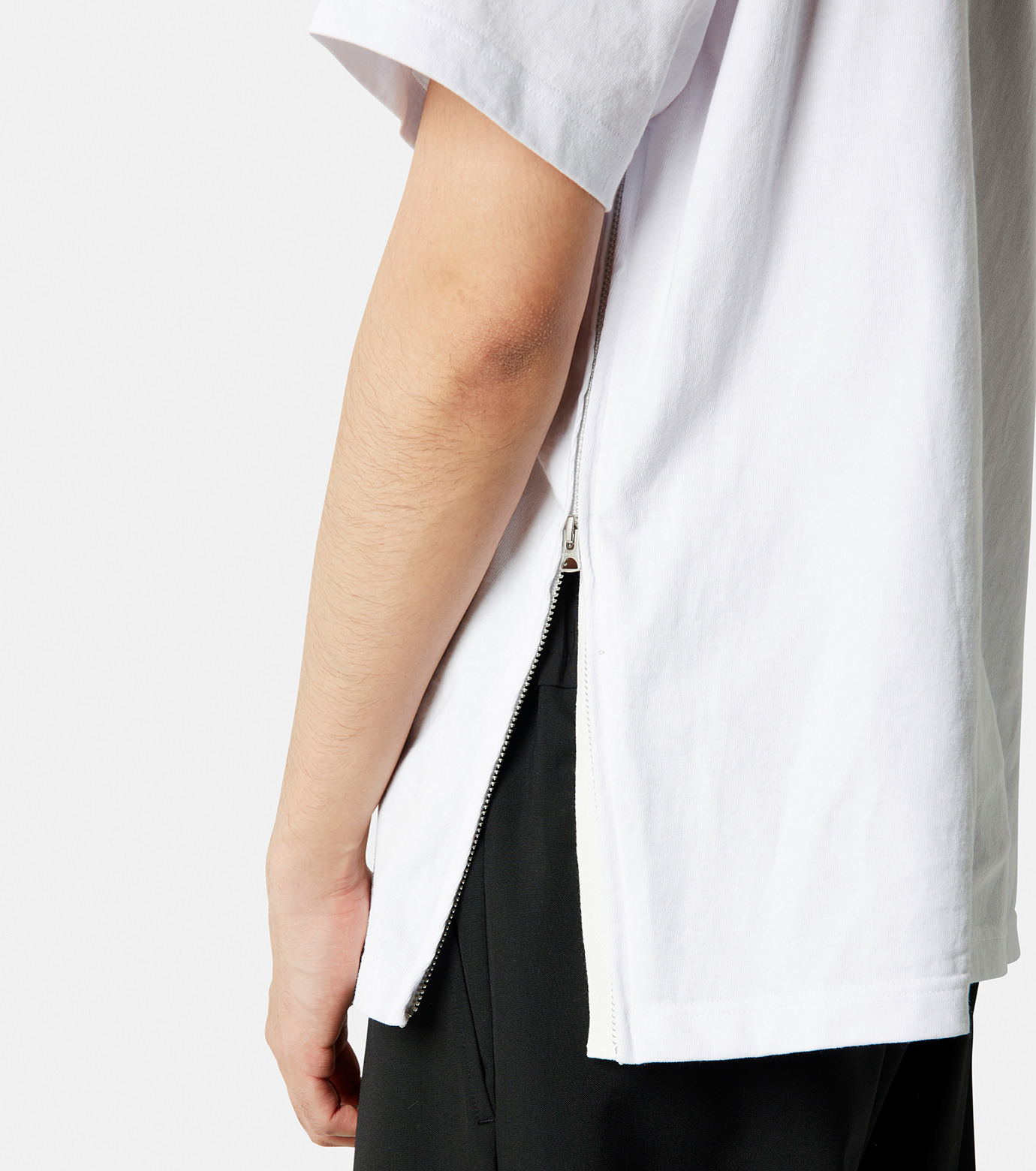 サカイ - sacai | Side Zip Cotton T-Shirt-White-4の通販 | RESTIR