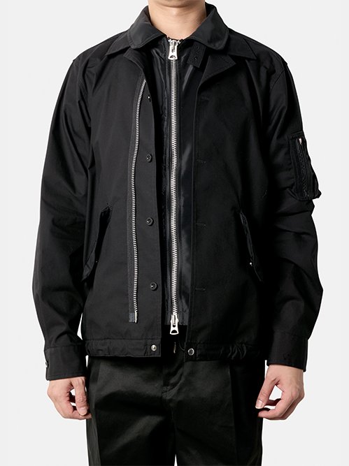 サカイ - sacai | Cotton Nylon Oxford Blouson-Black-2の通販