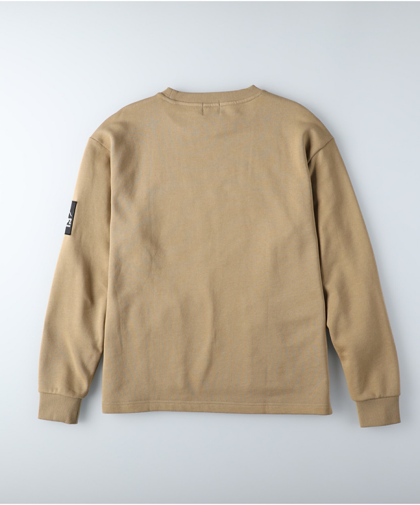 ダブルポケットクルーネックスウェット メンズ(M ベージュ): トップス