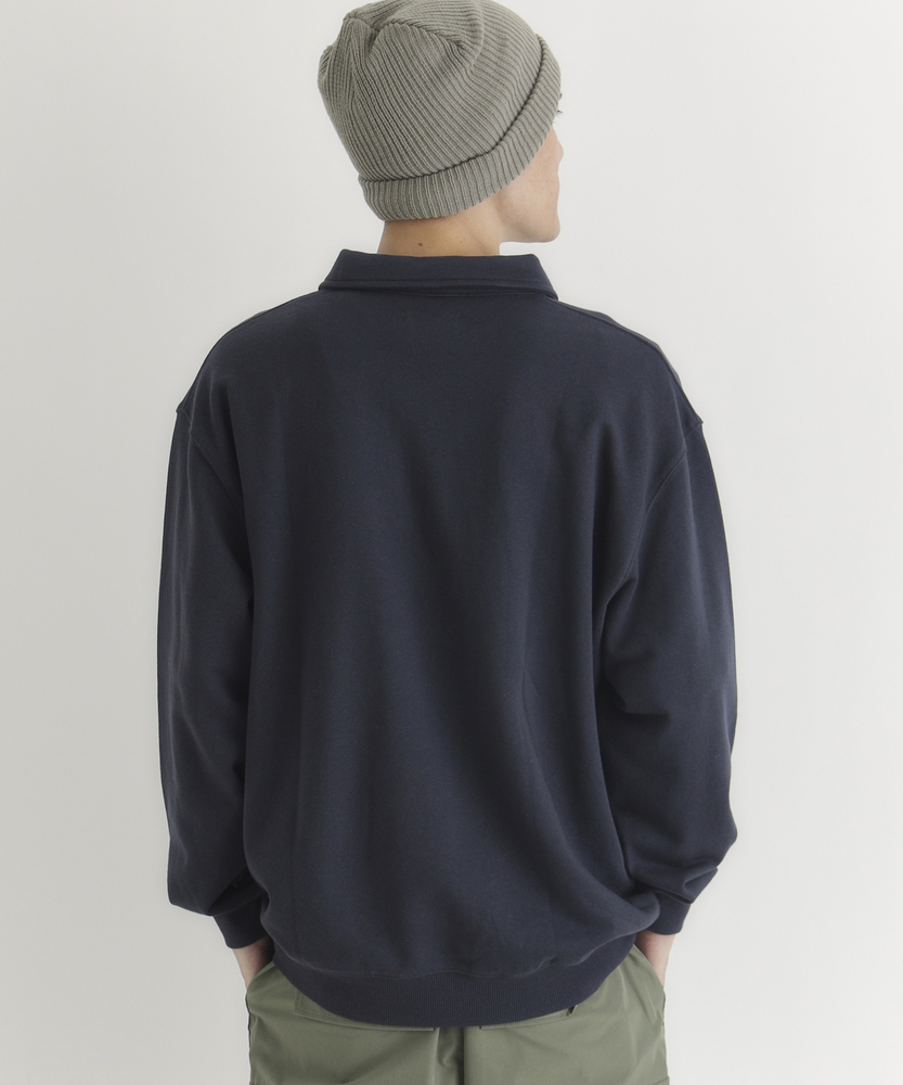 スウェットポロ襟トレーナー(M ネイビー): トップス｜Right-on公式
