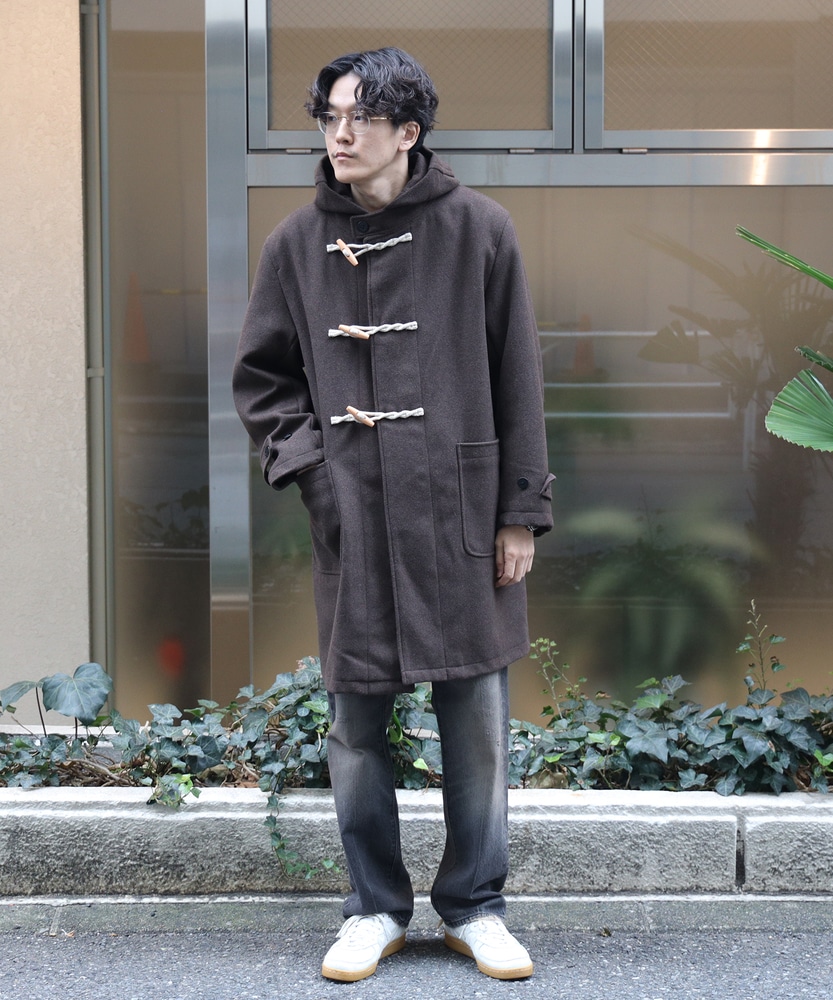 モンゴメリー ロング ダッフルコート ヘリンボーン ネイビー