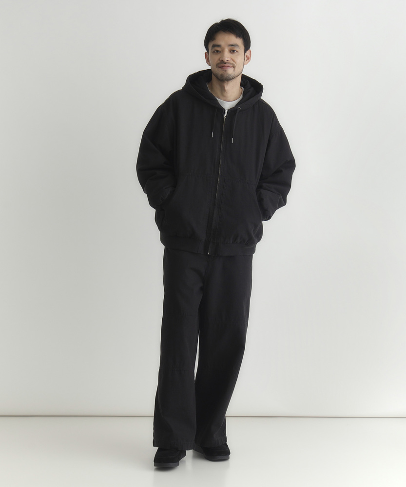 コットンダックフード付きブルゾン/セットアップ対応(M ブラック