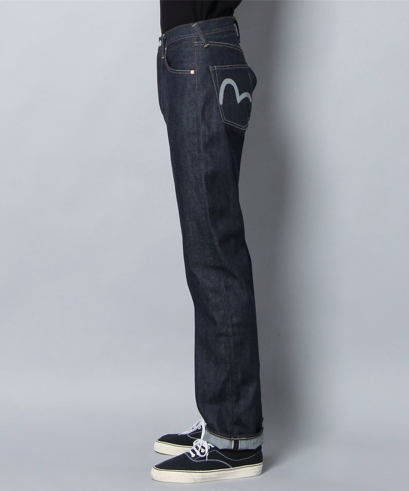 9001赤耳セルビッジワイドデニムパンツ グレーペンキステッチ メンズ