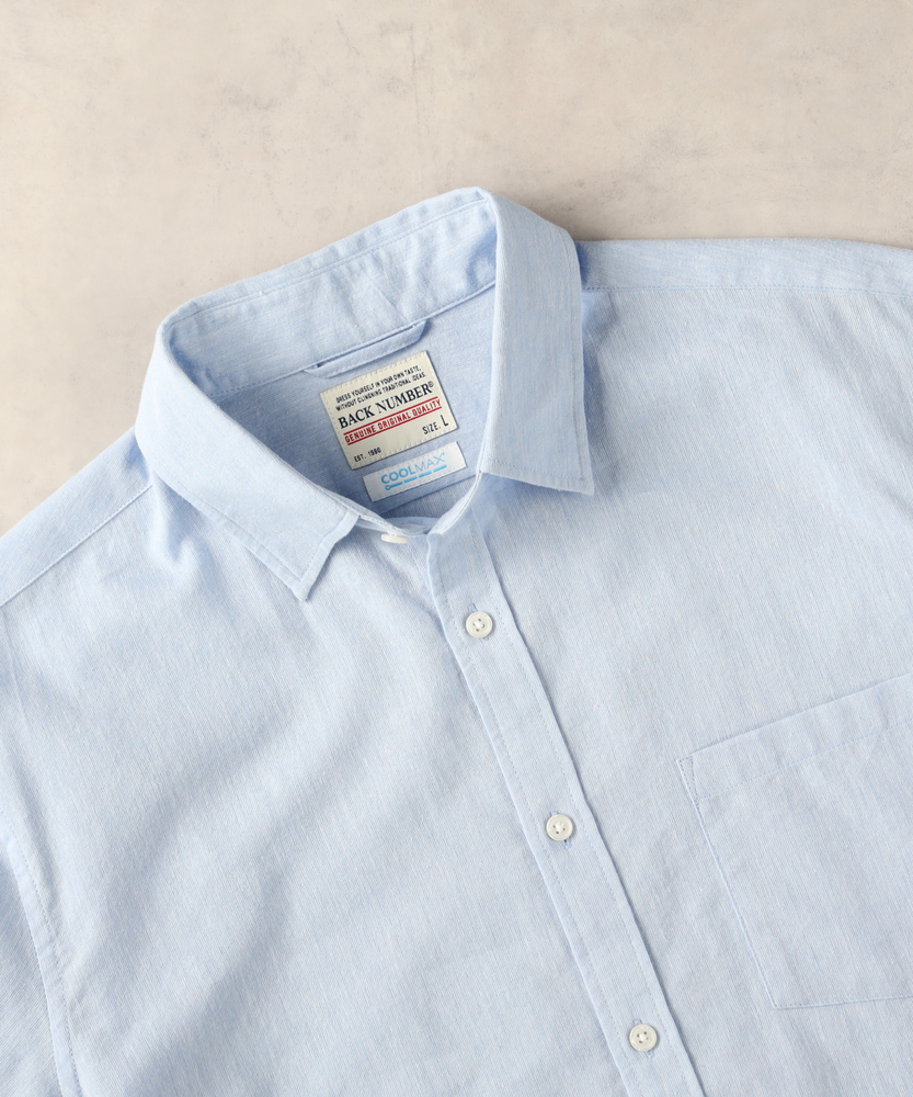 COOL MAX」麻混七分シャツ(S サックス): トップス｜Right-on公式