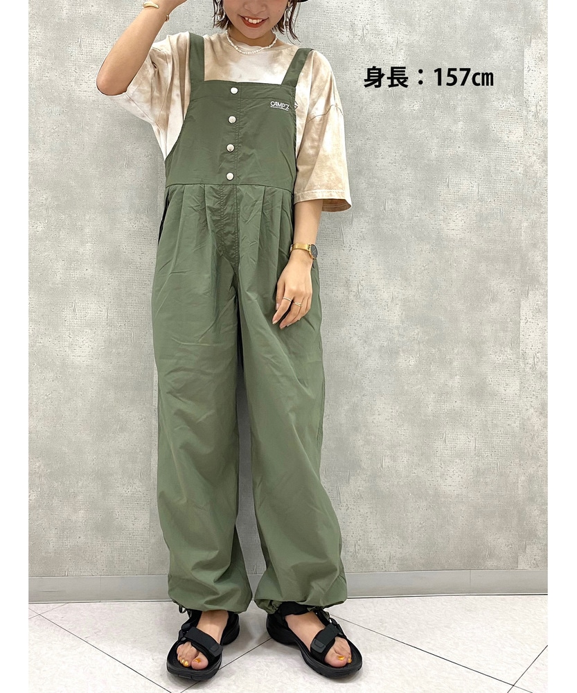 パッカブルオーバーオール(M-L オリーブ): オールインワン/サロペット