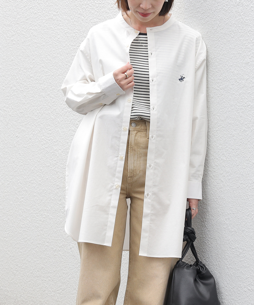 ワンポイントチュニックシャツ(S ホワイト): ワンピース/チュニック