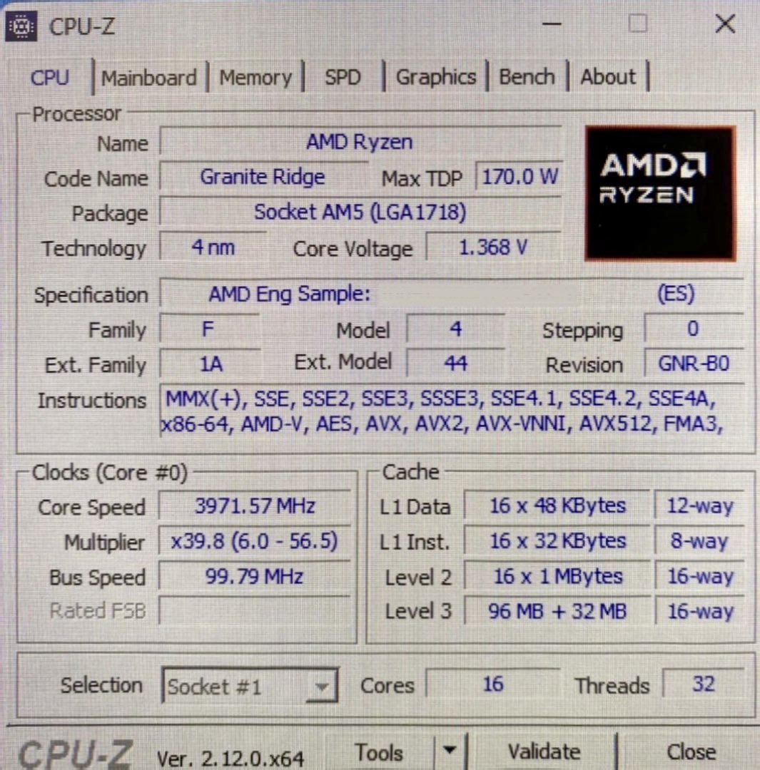 AMD Ryzen 9 9950X3D Spotted In CPU-Z; Features 5.6+GHz Boost Clock