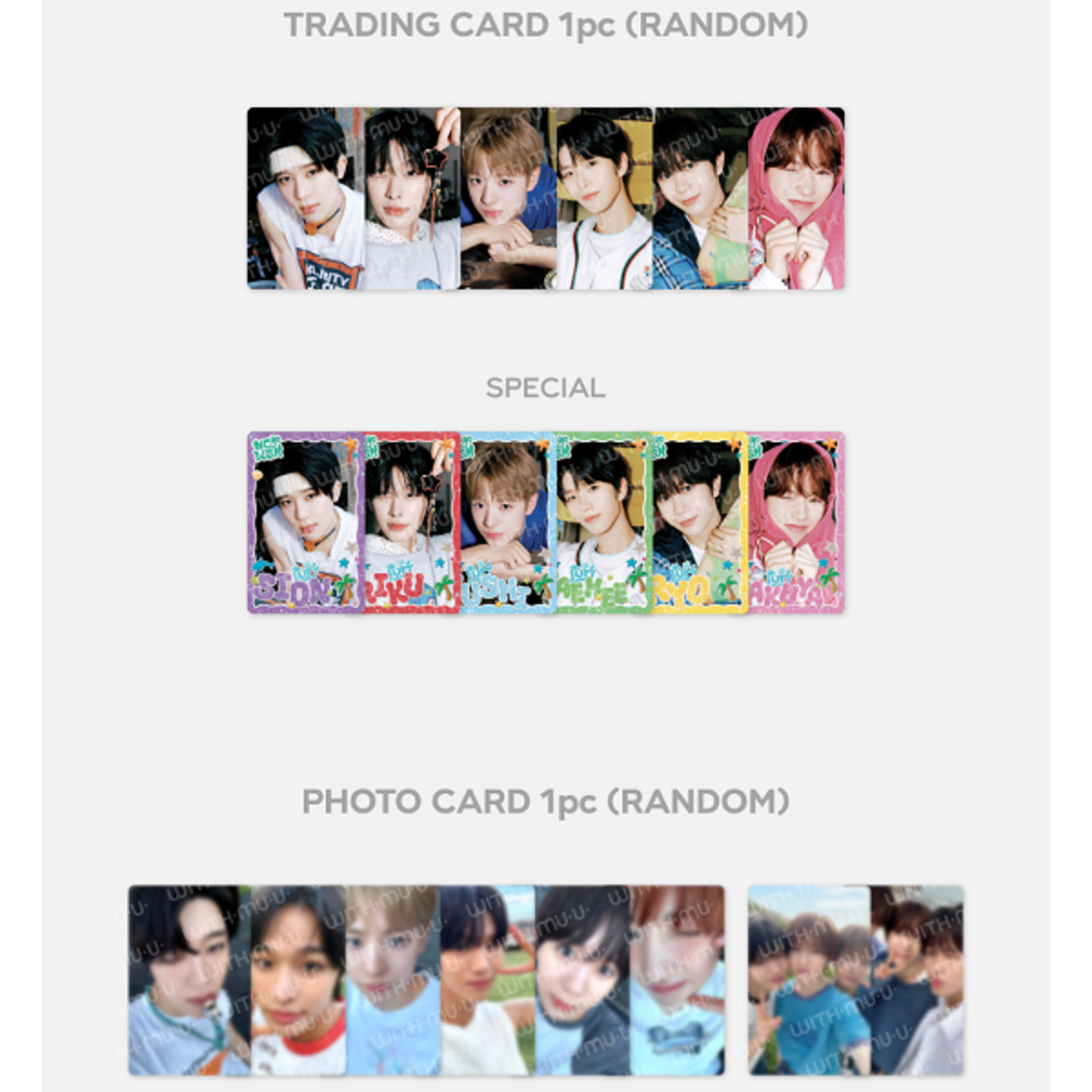 NCT WISH (엔시티 위시) - [FIND YOUR COLOR] TRADING CARD SET (SURF