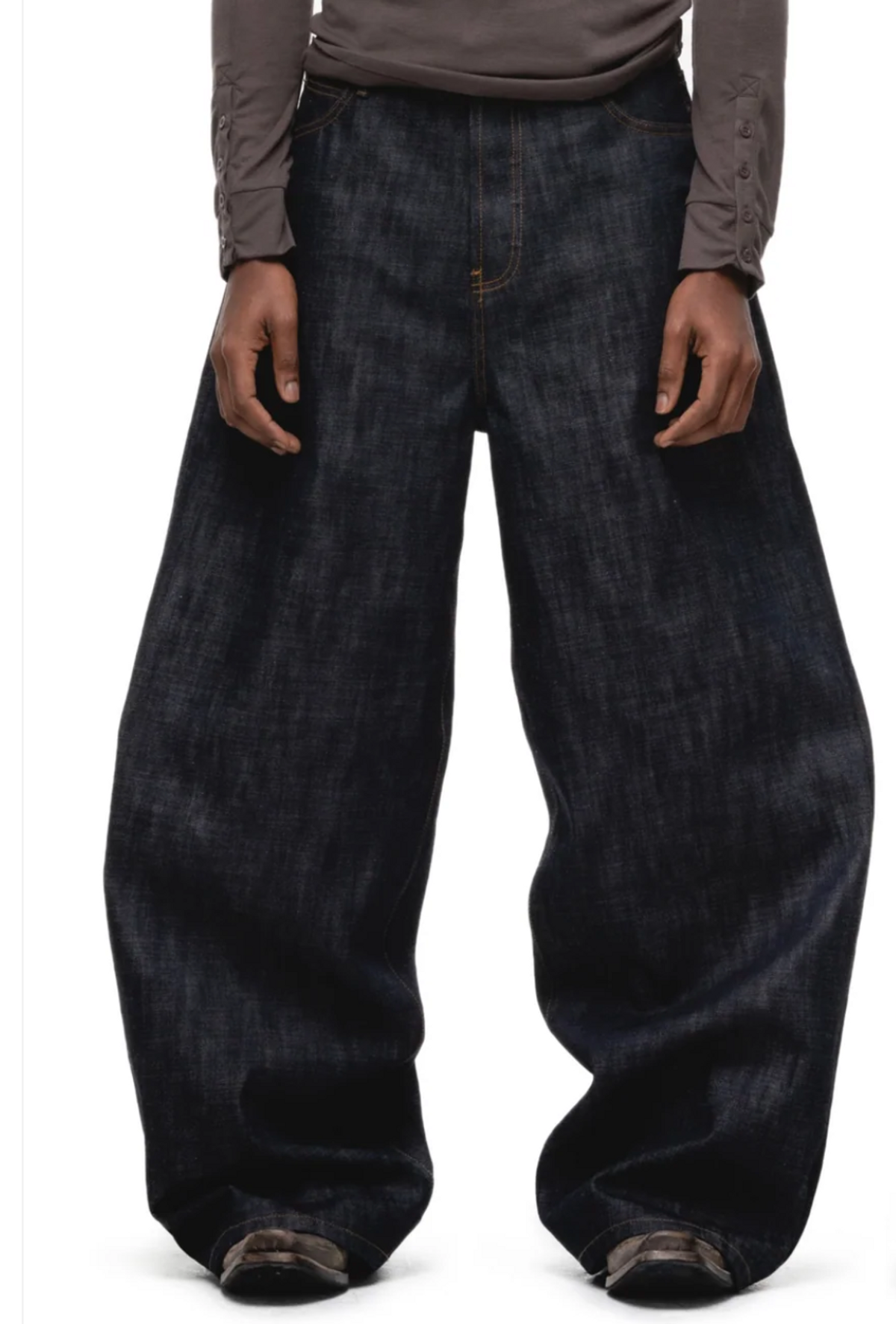 No Faith Studios Raw Denim Japanese Ultra Loose Jeans | WHAT'S ON