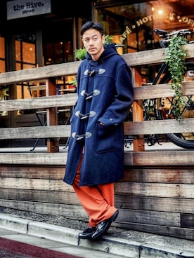 COMME des GARCONS HOMMEのダッフルコートを使った人気ファッション