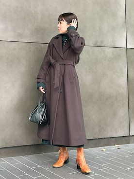 美品 BURBERRY カシミヤ ブラウンウールコート 冬コーデ 憧れの