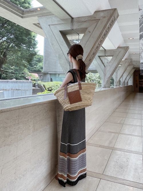 ミ*i様 最終値下げ☆LOEWE かごバッグ ストロー レザー ミ*i様