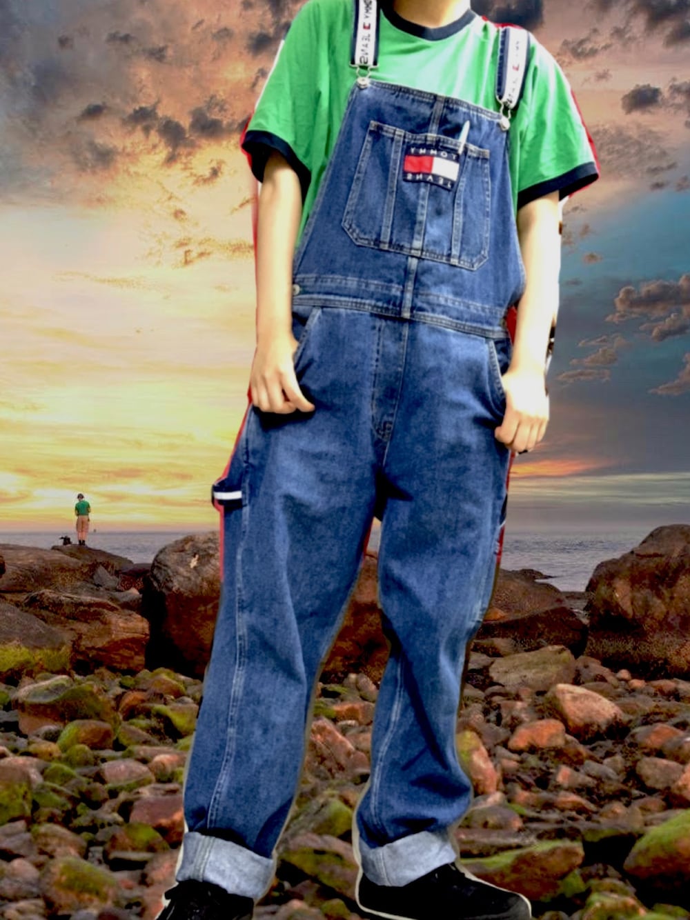 TOMMY オーバーオール 90 希少✨90年代 90's TOMMY JEANS デニム