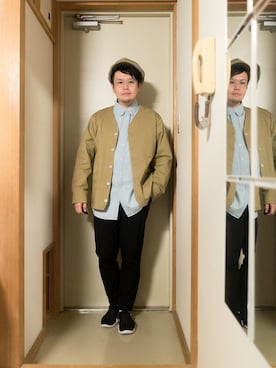 NIKEのアイテムを使った「ベージュジャケット」の人気ファッション