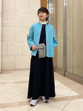 UNITED ARROWS＞W ノーカラー メタルボタン ショートコート †◇を使っ