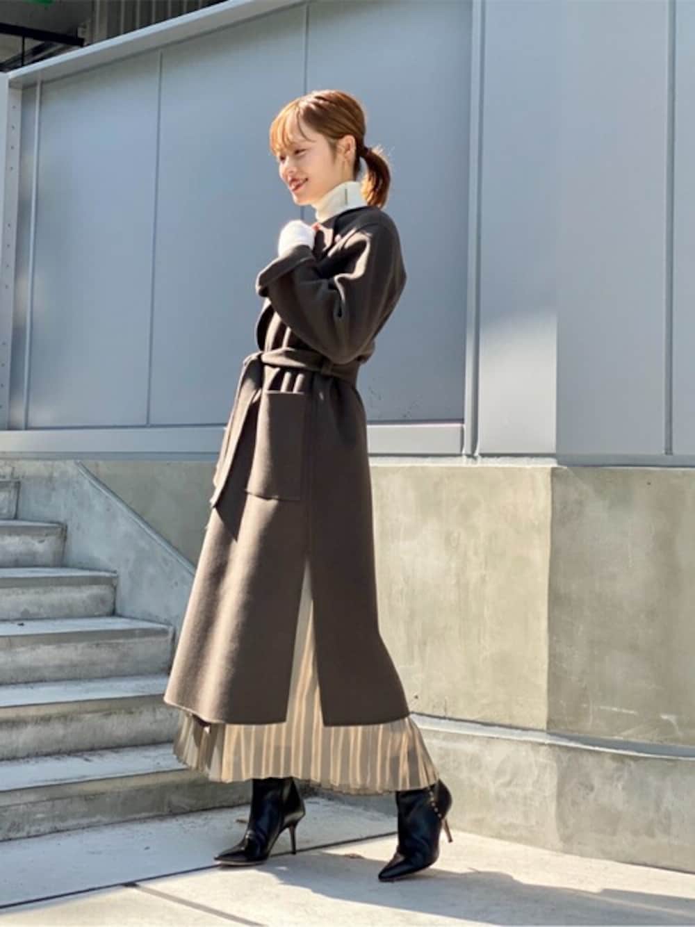 Noble（ノーブル）の「W/Nyリバーノーカラーコート◇（ノーカラー