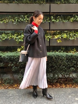 UNITED ARROWS＞W ノーカラー メタルボタン ショートコート †◇を使っ