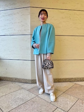 UNITED ARROWS＞W ノーカラー メタルボタン ショートコート †◇を使っ