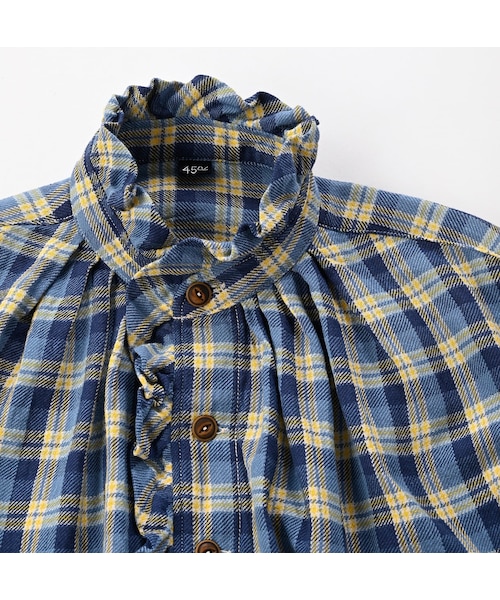 パ*ダ様 45R インドネルのタックフリルブラウス サイズ3 45R