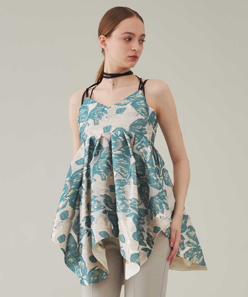 MURRAL（ミューラル）の「Flower quartz jacquard camisole top