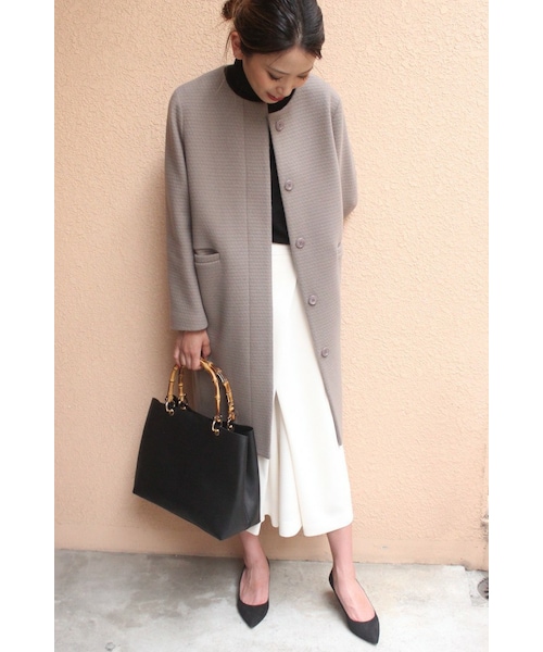 Noble（ノーブル）の「≪予約≫Wシャドーボーダーノーカラーコート