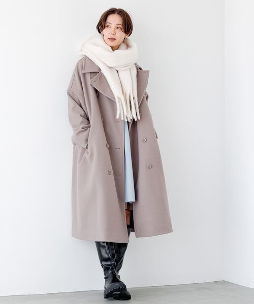 LEPSIM レプシィム ウーリーダブルロングコート モカ フリーサイズ
