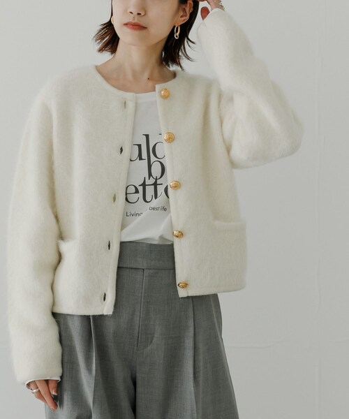 URBAN RESEARCH（アーバンリサーチ）の「アルパカシャギーGOLDボタン