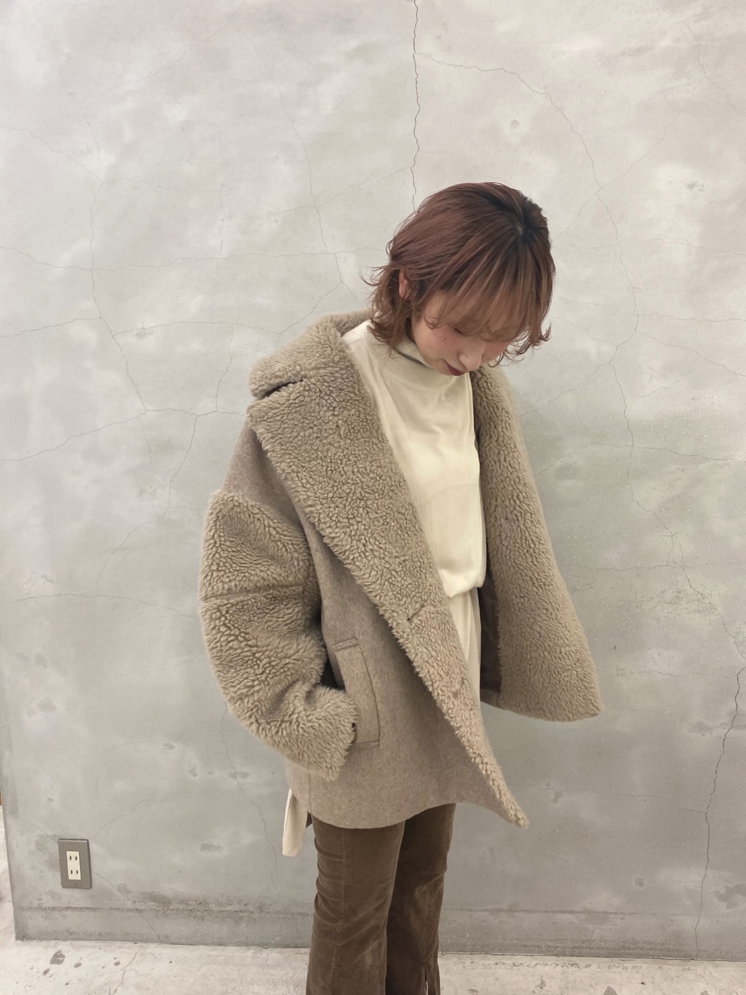 CLANE（クラネ）の「BOA COMBINATION COCOON P COAT（ピーコート